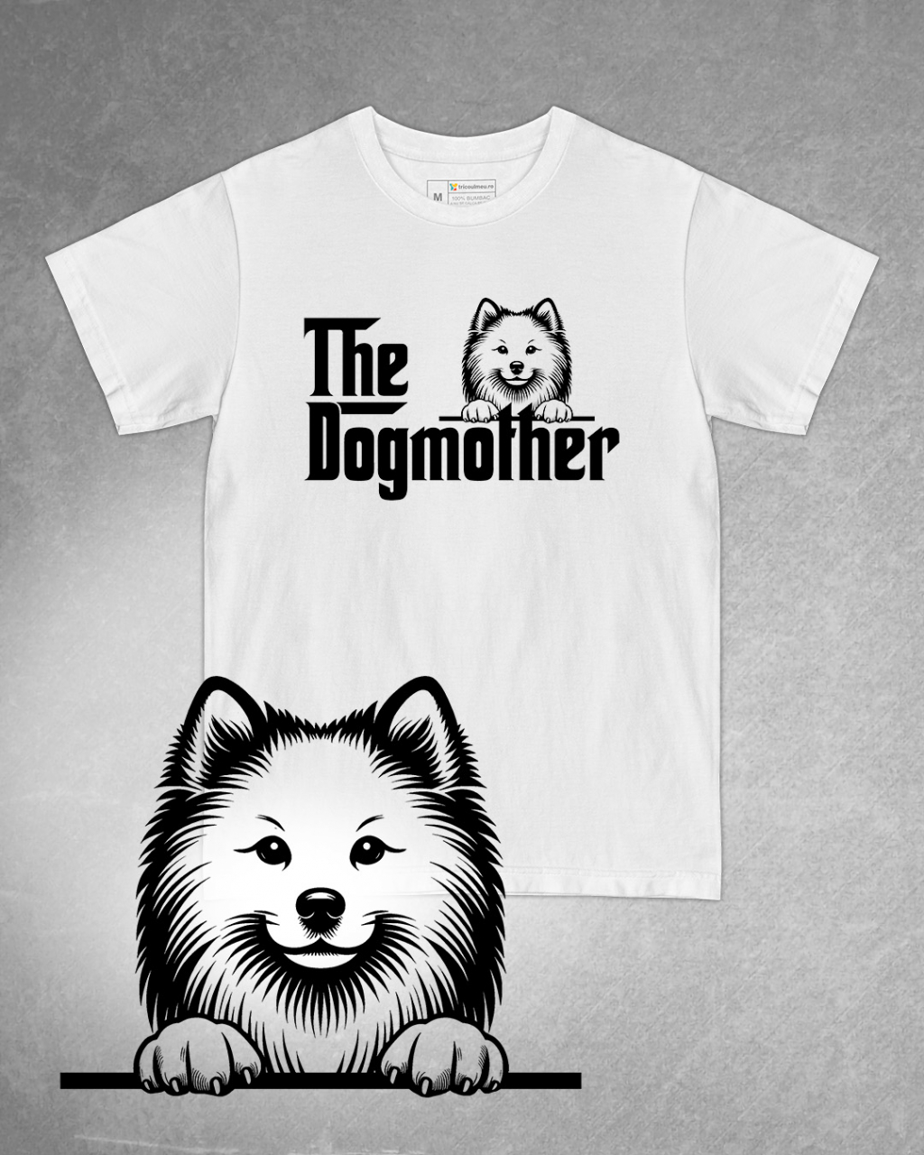 Tricou alb damă. Tricou personalizat. Tricou bumbac 100%.Tricou Spitz Japonez / Japanese Spitz [1]