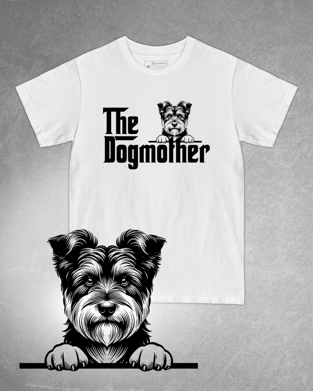 Tricou alb damă. Tricou personalizat. Tricou bumbac 100%.Tricou Terrier Australian / Australian Terrier [1]