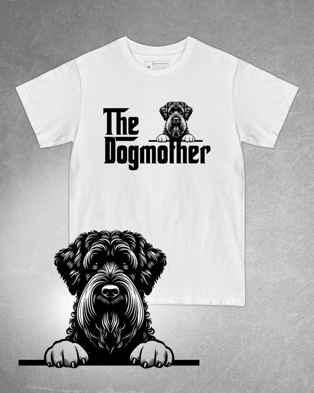 Tricou alb damă. Tricou personalizat. Tricou bumbac 100%.Tricou  Terrier Negru Rusesc / Black Russian Terrier [1]
