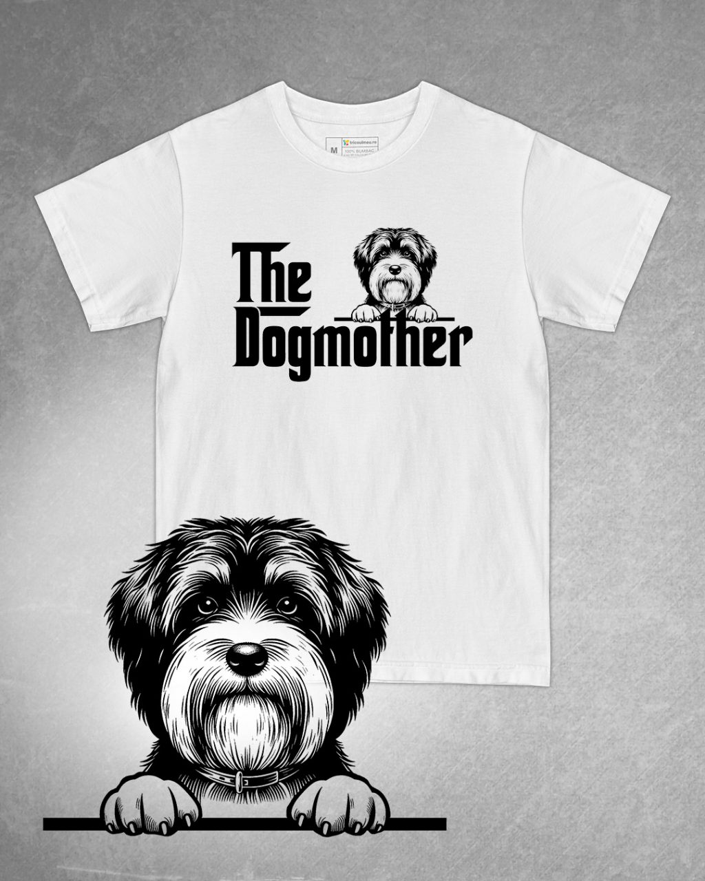 Tricou alb damă. Tricou personalizat. Tricou bumbac 100%.Tricou  Tibetan Terrier [1]