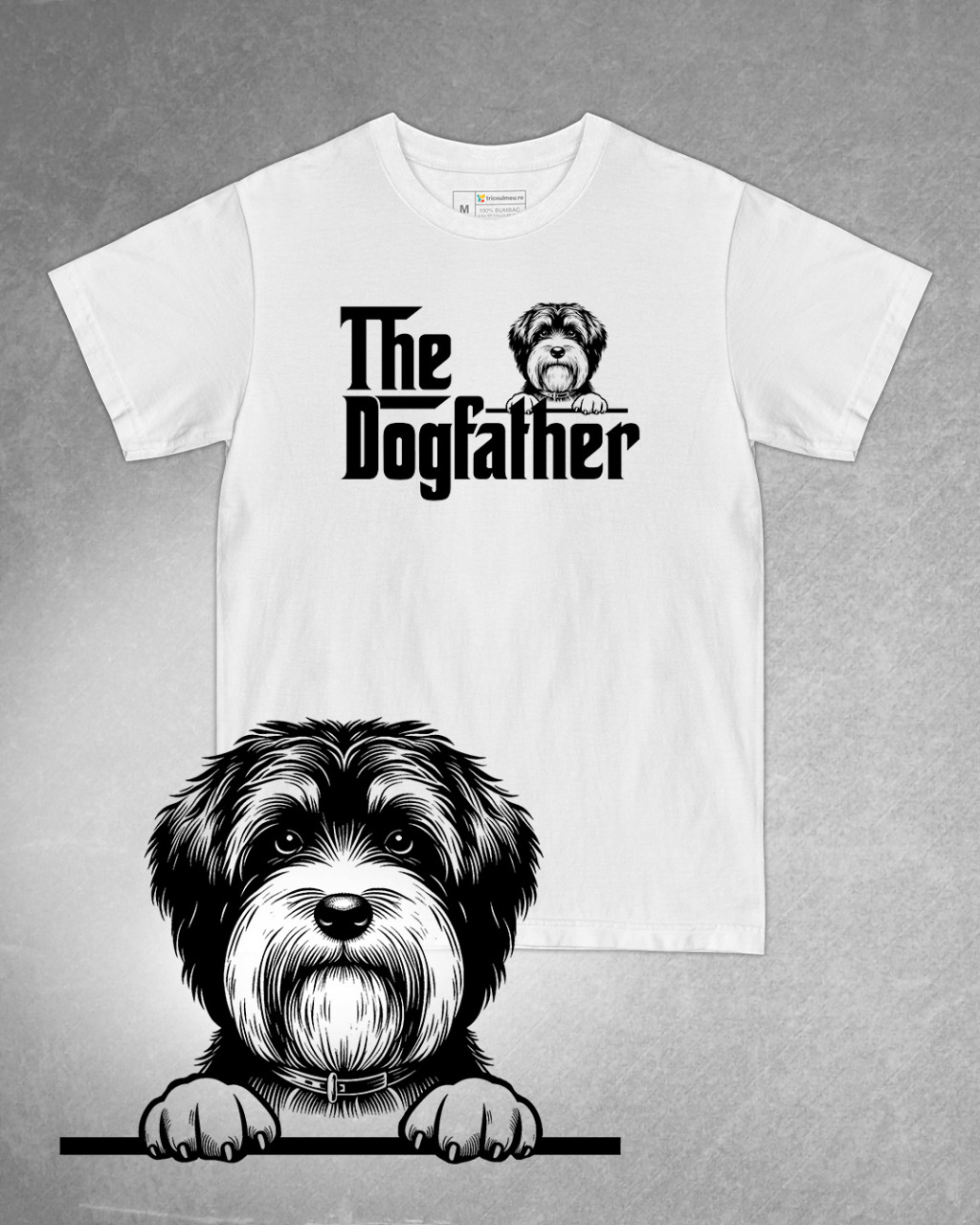 Tricou alb bărbat. Tricou personalizat. Tricou bumbac 100%.Tricou  Tibetan Terrier [1]