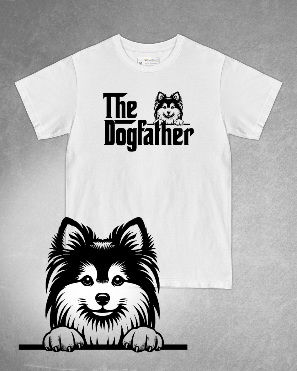 Tricou alb bărbat. Tricou personalizat. Tricou bumbac 100%.Tricou  Toy American Eskimo Dog [1]