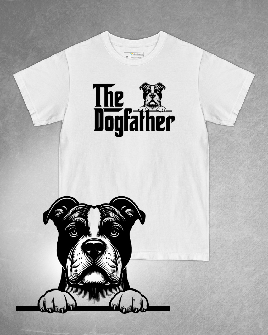 Tricou alb bărbat. Tricou personalizat. Tricou bumbac 100%.TricouAmerican Bully #5 [1]