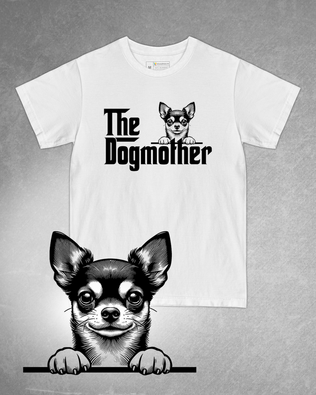 Tricou alb damă. Tricou personalizat. Tricou bumbac 100%.TricouChihuahua [1]