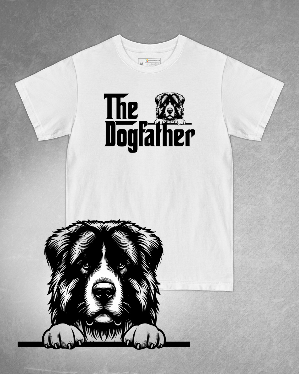 Tricou alb bărbat. Tricou personalizat. Tricou bumbac 100%.TricouCiobănesc Caucazian / Caucasian Shepherd [1]