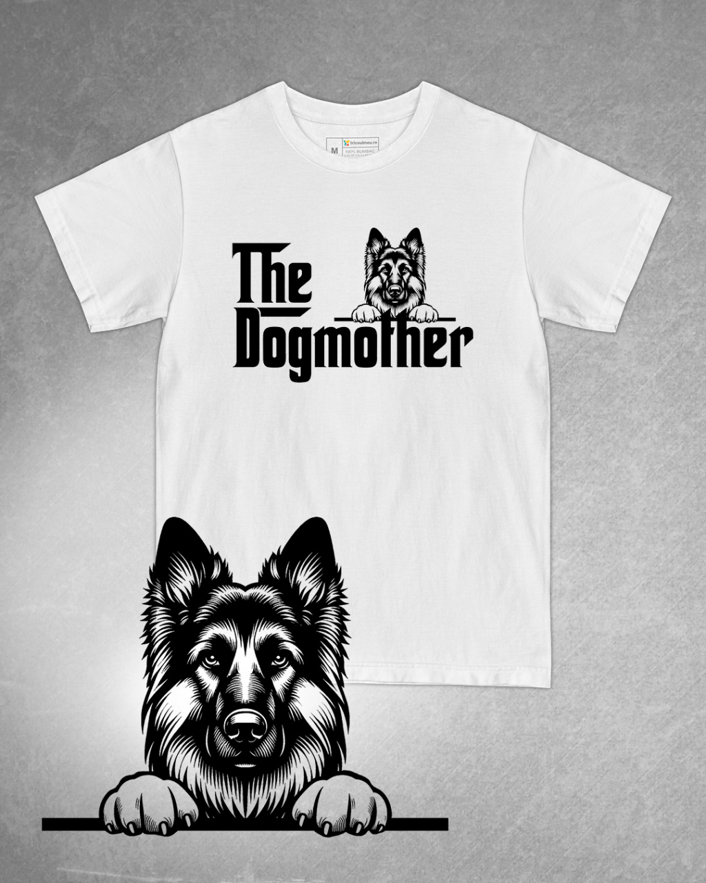 Tricou alb damă. Tricou personalizat. Tricou bumbac 100%.TricouCiobănesc German / German Shepherd [1]