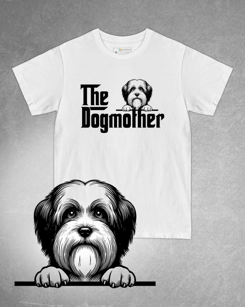 Tricou alb damă. Tricou personalizat. Tricou bumbac 100%.TricouCoton de Tulear [1]