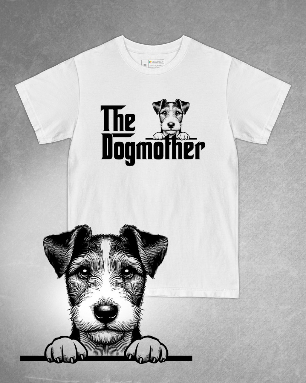 Tricou alb damă. Tricou personalizat. Tricou bumbac 100%.TricouJack Russell Terrier [1]