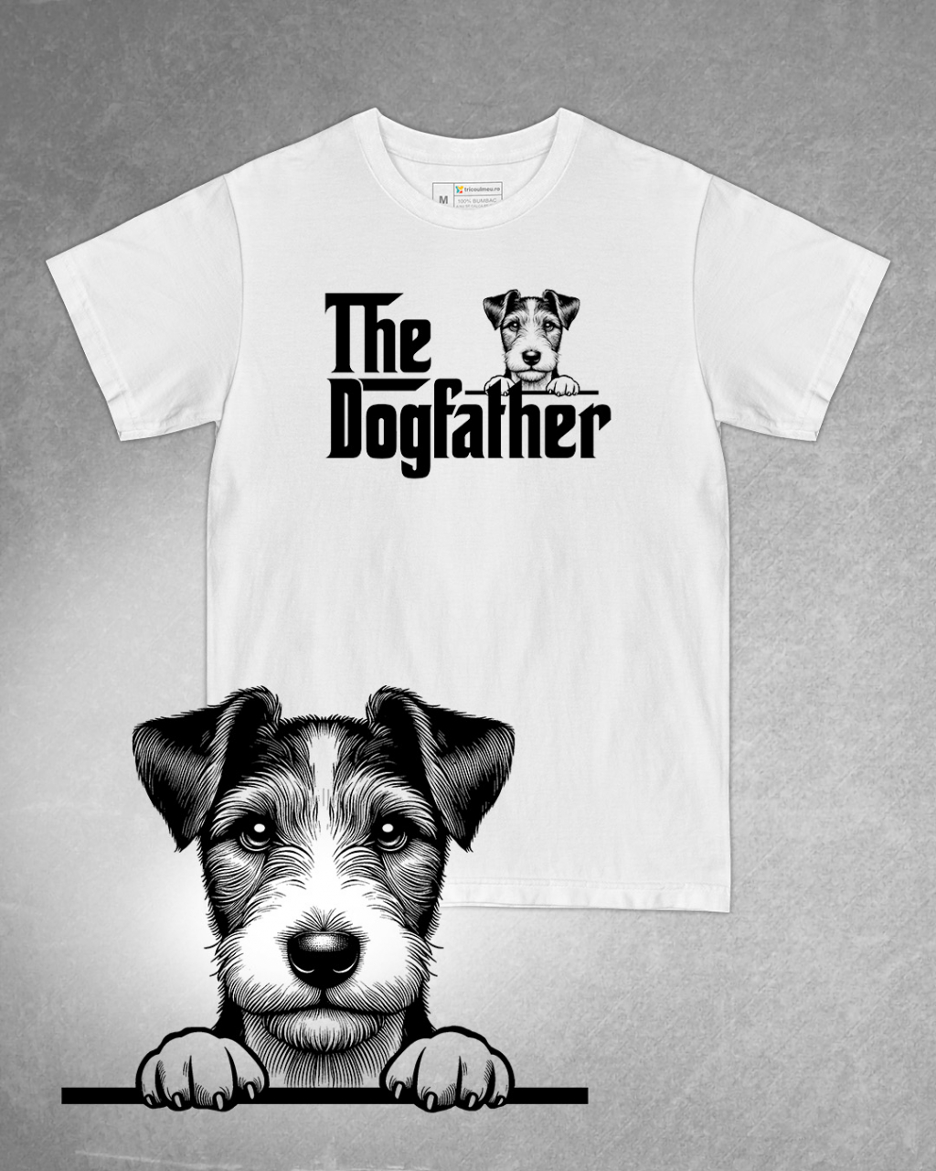 Tricou alb bărbat. Tricou personalizat. Tricou bumbac 100%.TricouJack Russell Terrier [1]