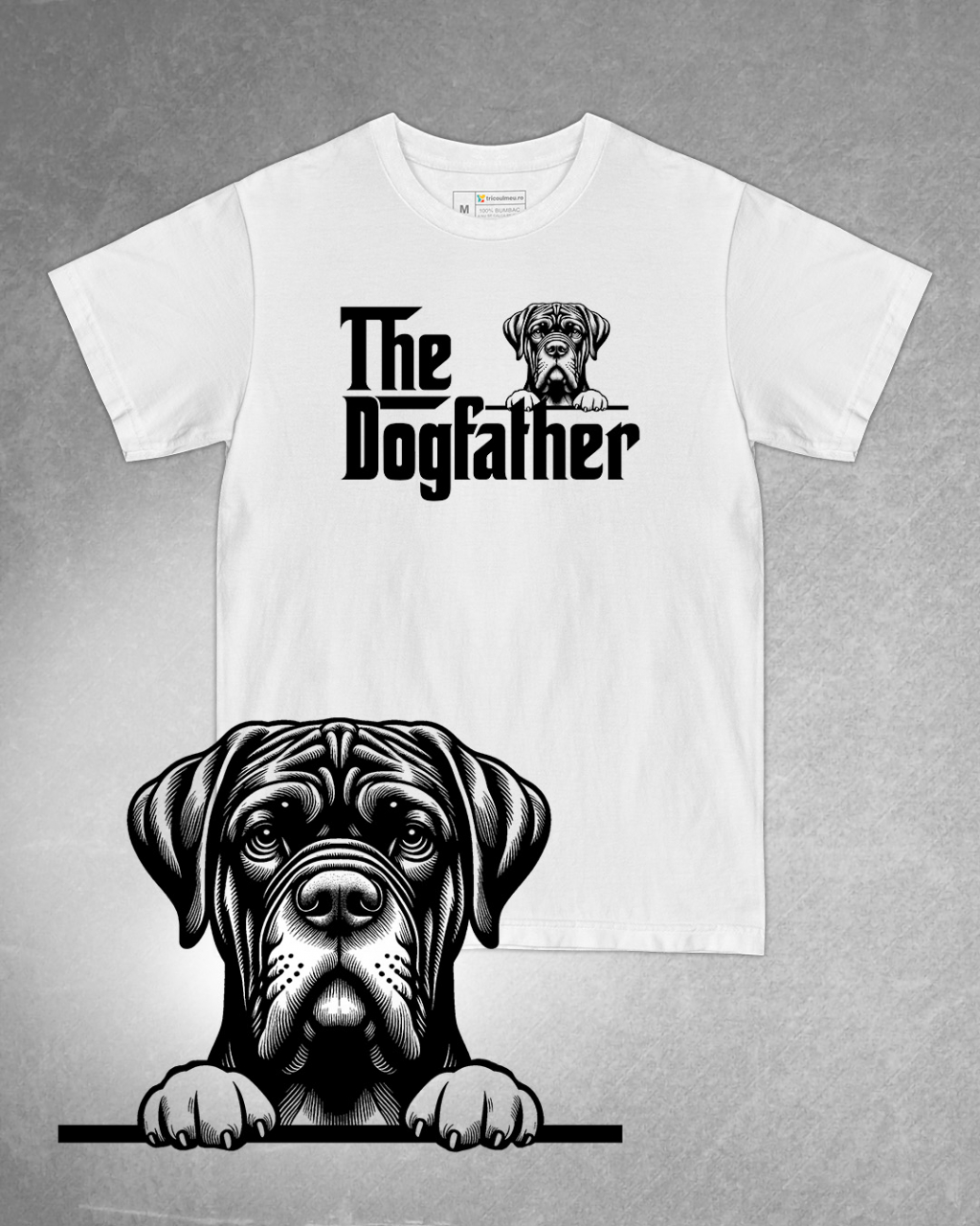 Tricou alb bărbat. Tricou personalizat. Tricou bumbac 100%.TricouMastiff Brazilian / Fila Brasileiro [1]
