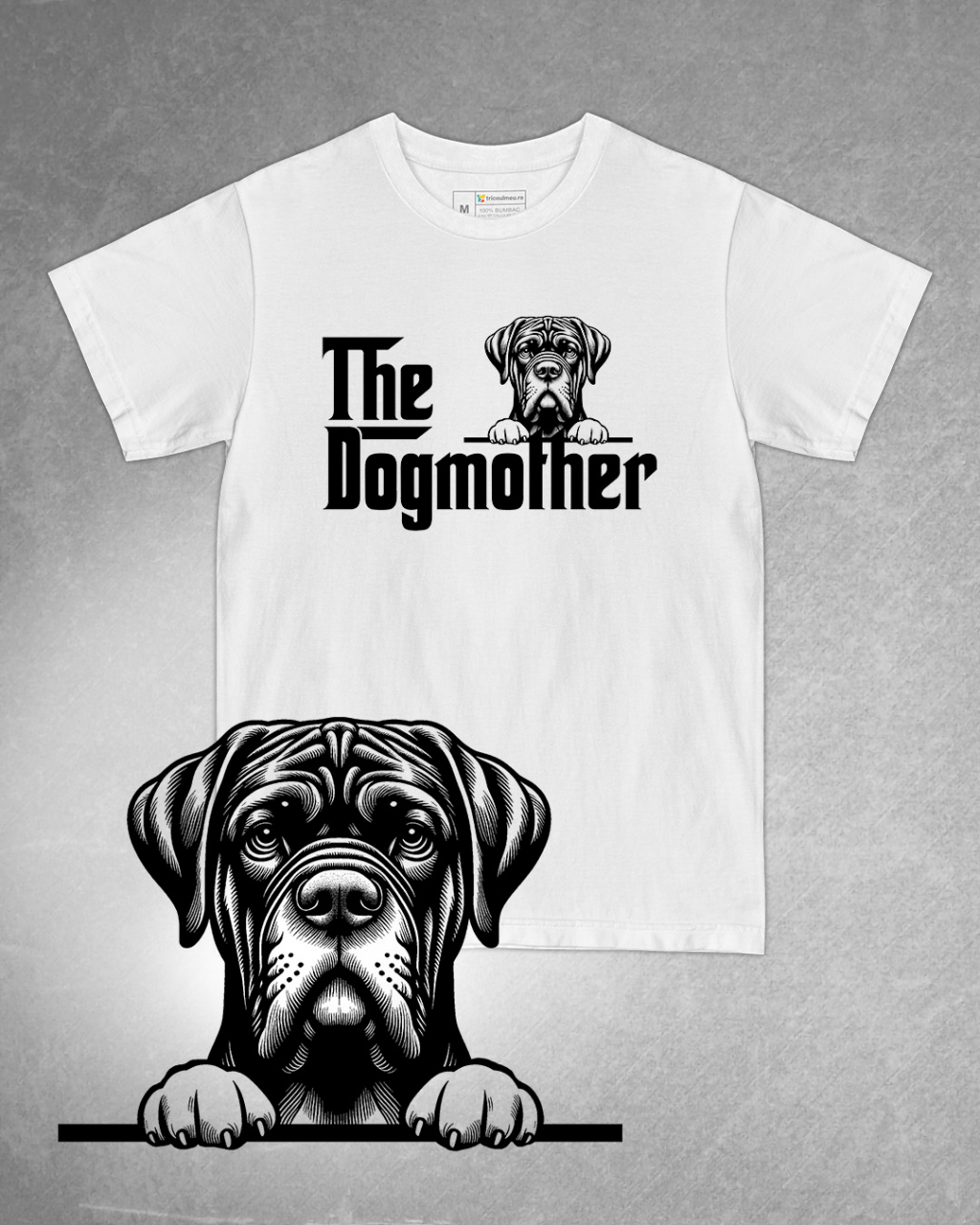 Tricou alb damă. Tricou personalizat. Tricou bumbac 100%.TricouMastiff Brazilian / Fila Brasileiro [1]
