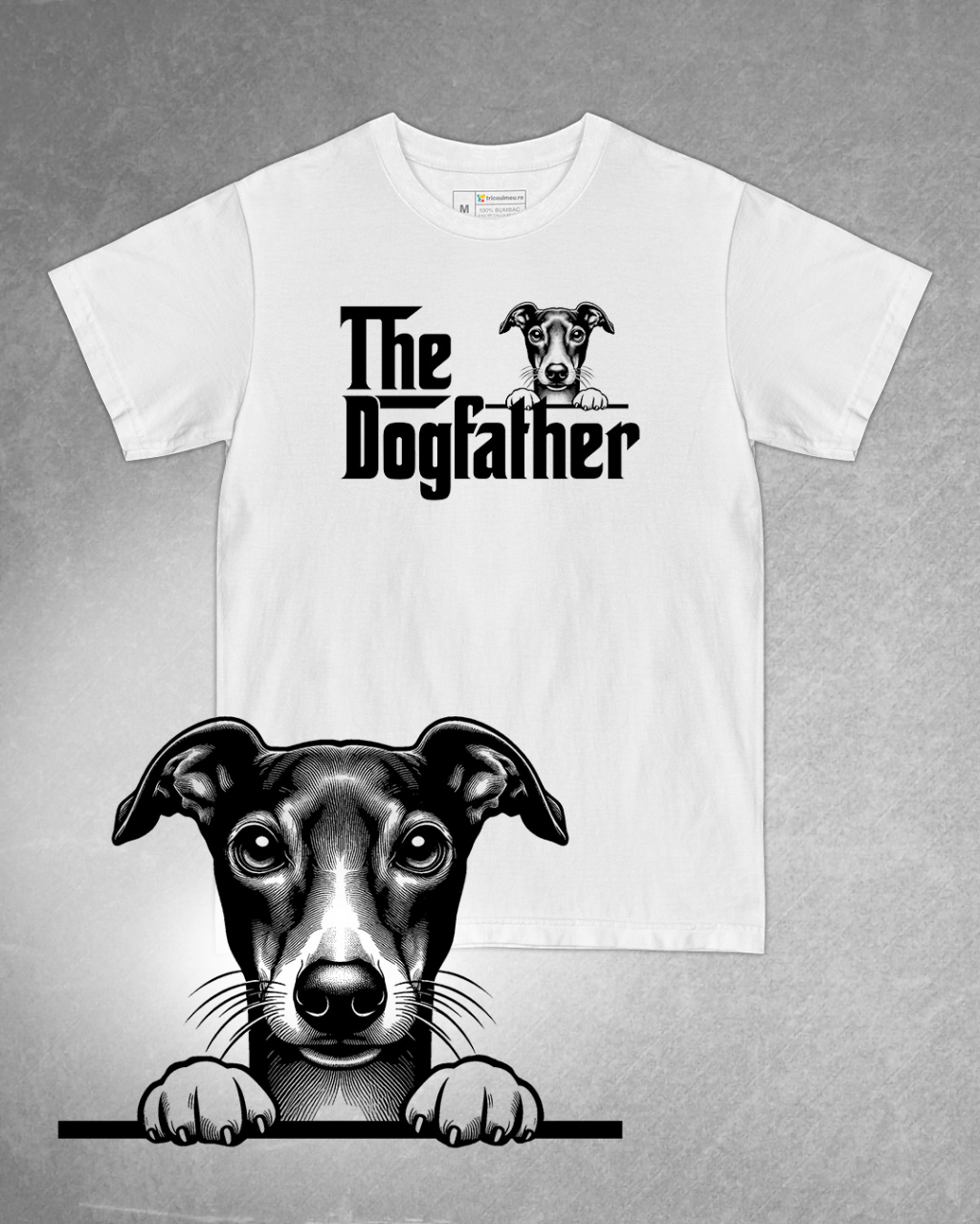 Tricou alb bărbat. Tricou personalizat. Tricou bumbac 100%.TricouOgar Italian / Italian Greyhound [1]