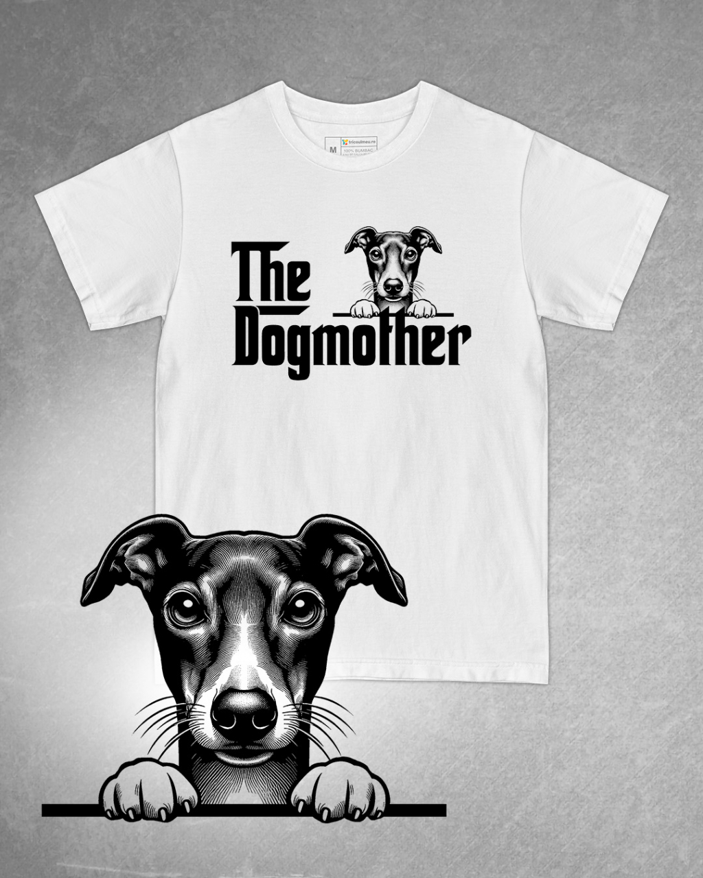 Tricou alb damă. Tricou personalizat. Tricou bumbac 100%.TricouOgar Italian / Italian Greyhound [1]