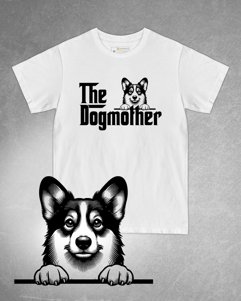 Tricou alb damă. Tricou personalizat. Tricou bumbac 100%.TricouPembroke Welsh Corgi [1]