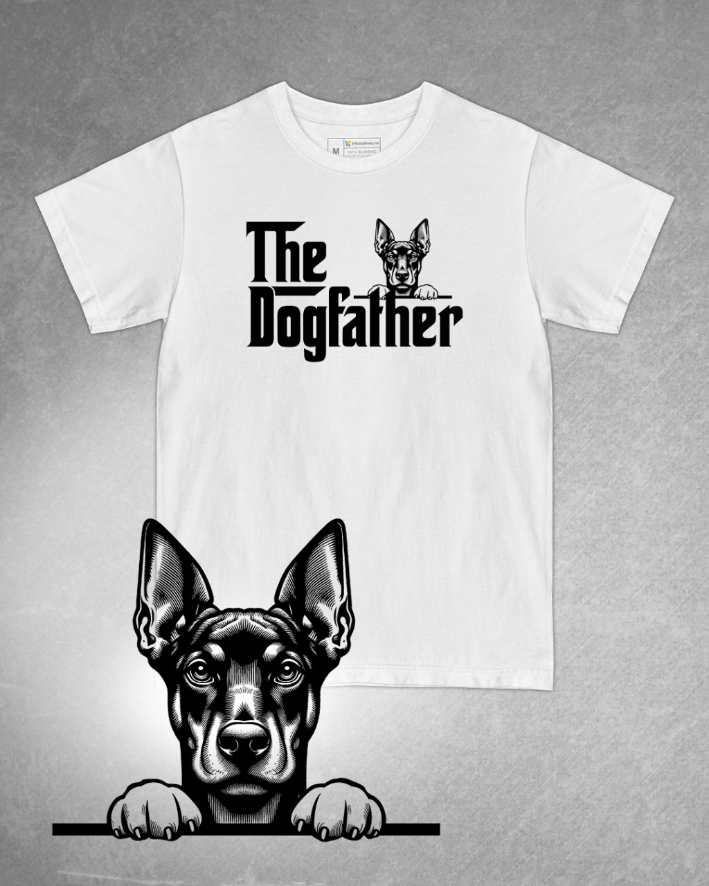 Tricou alb bărbat. Tricou personalizat. Tricou bumbac 100%.TricouPinscher German / German Pinscher [1]