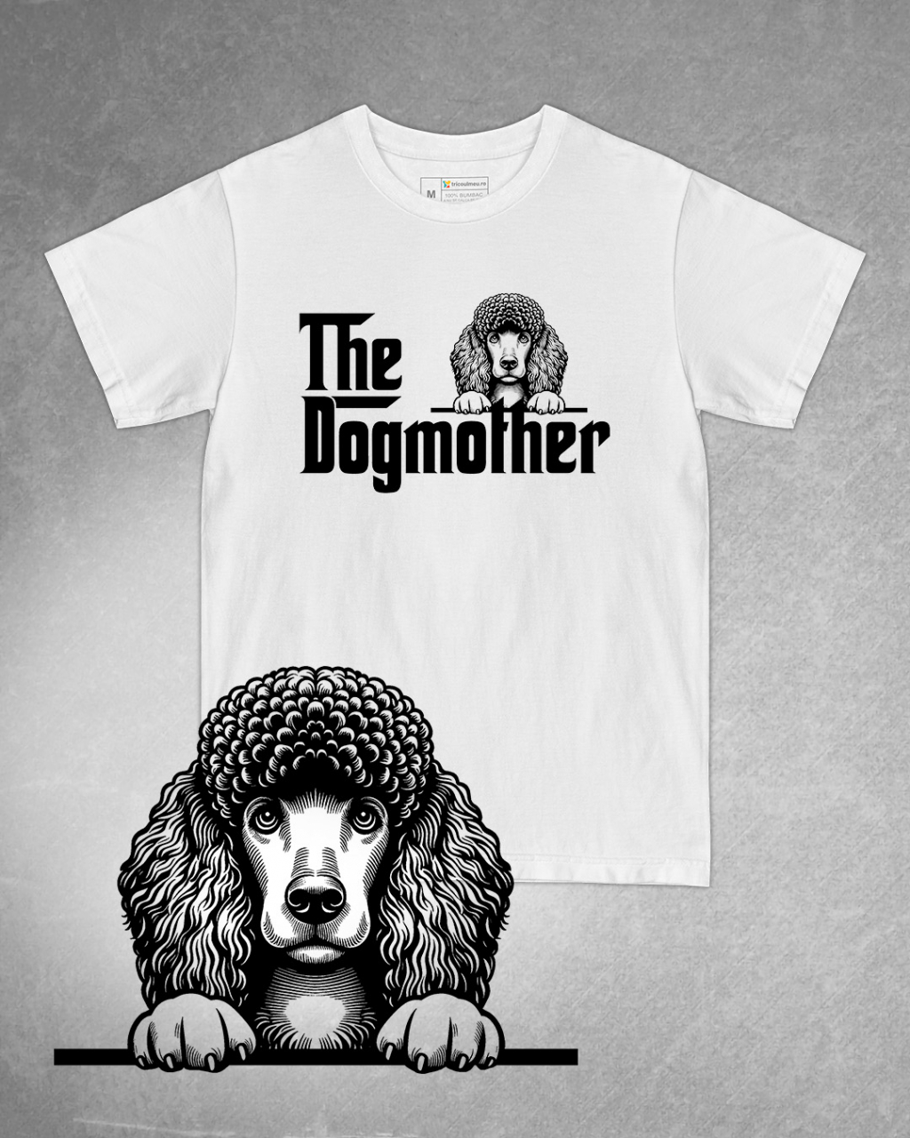Tricou alb damă. Tricou personalizat. Tricou bumbac 100%.TricouPudel / Poodle [1]