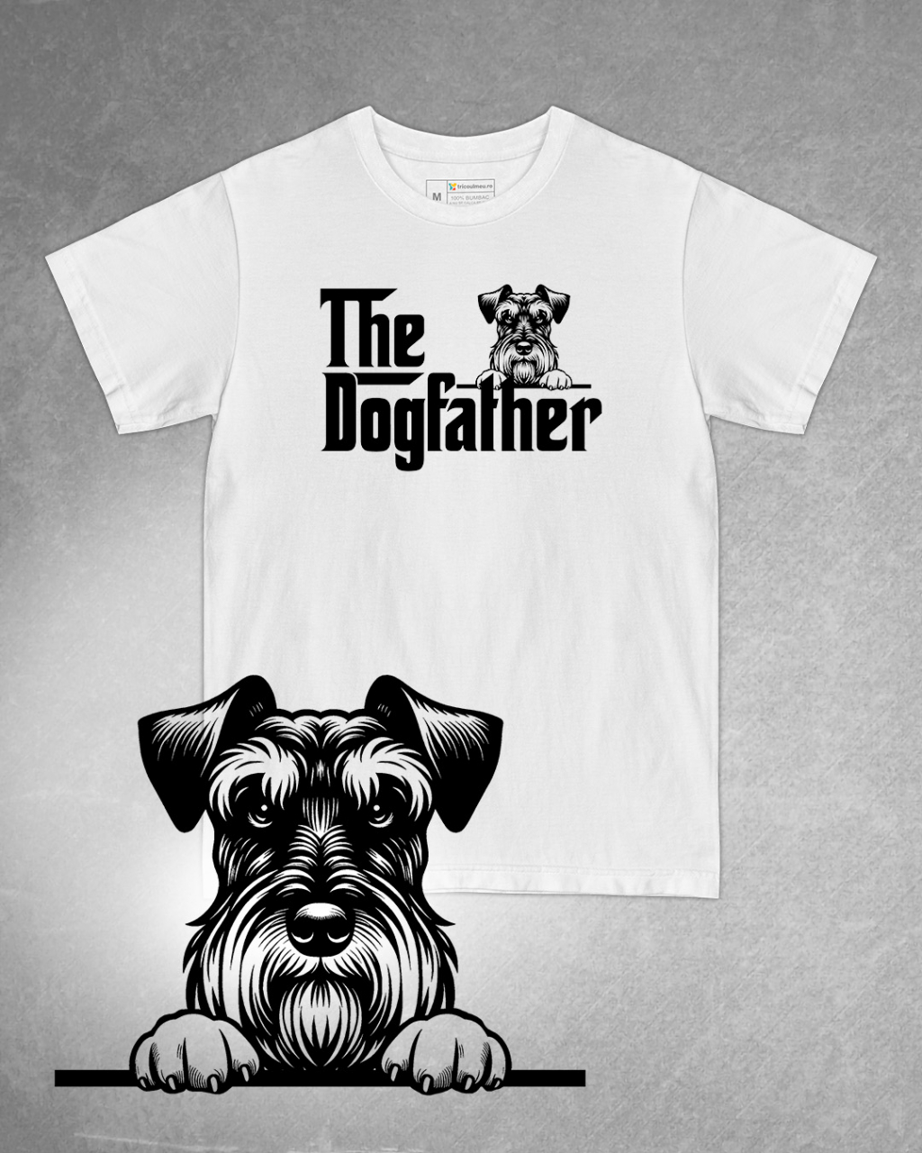 Tricou alb bărbat. Tricou personalizat. Tricou bumbac 100%.TricouSchnauzer [1]