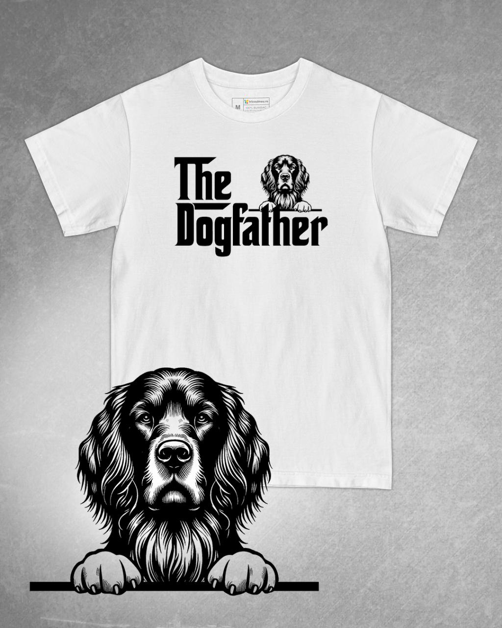 Tricou alb bărbat. Tricou personalizat. Tricou bumbac 100%.TricouSetter Negru / Gordon Setter [1]