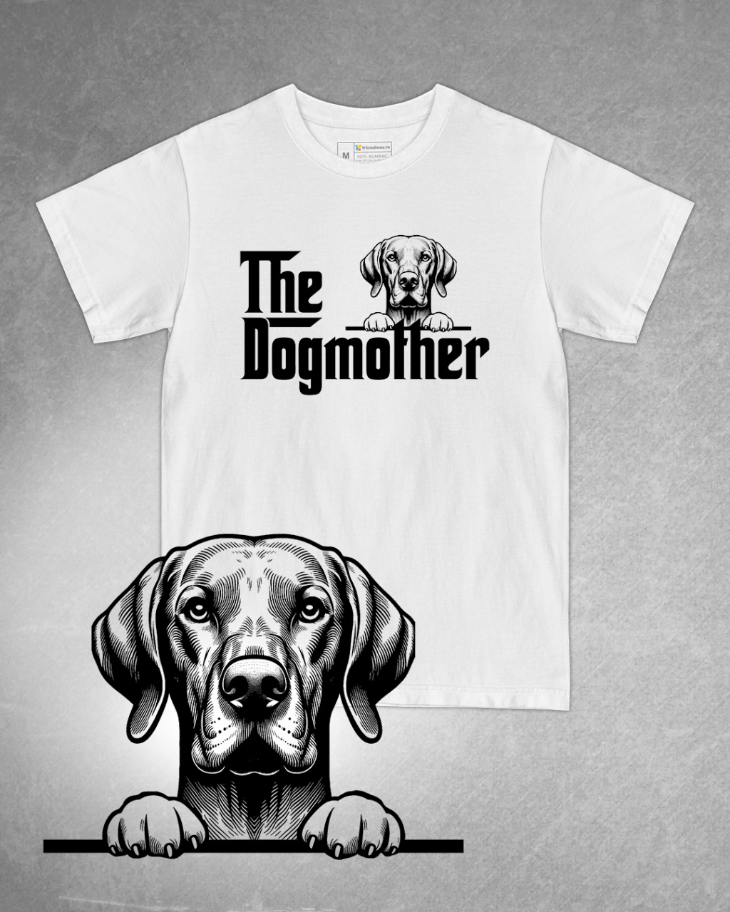 Tricou alb damă. Tricou personalizat. Tricou bumbac 100%.TricouVișlă Maghiară / Hungarian Vizsla [1]