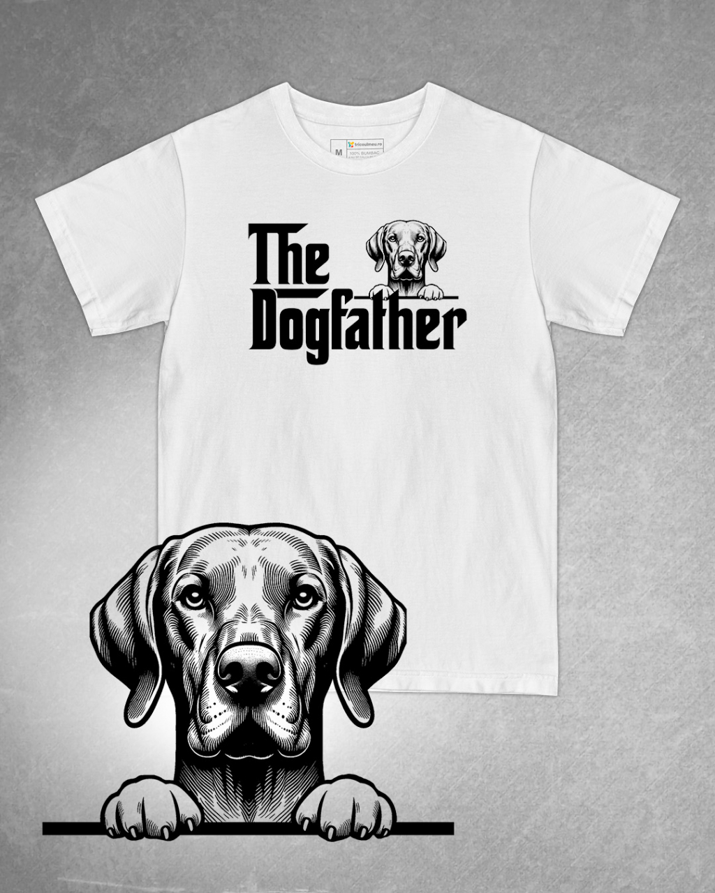 Tricou alb bărbat. Tricou personalizat. Tricou bumbac 100%.TricouVișlă Maghiară / Hungarian Vizsla [1]