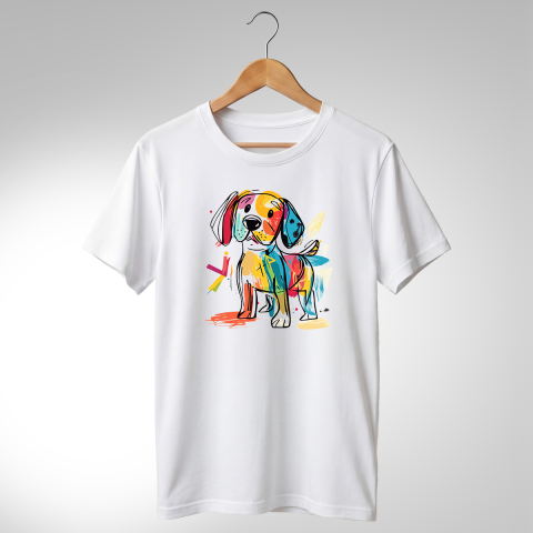 Abstract-Câini - TRICOU ABSTRACT - CĂȚEL