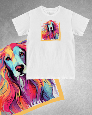 TRICOURI CÂINI "COLOURFUL" - Tricou Afghan Hound