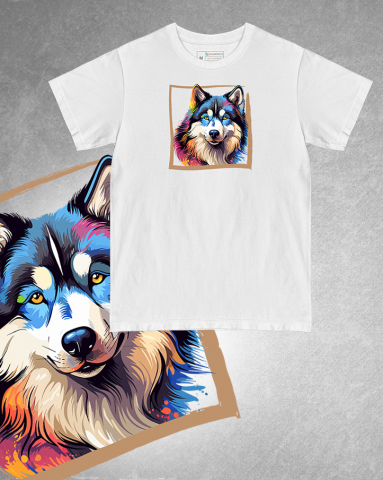 TRICOURI CÂINI "COLOURFUL" - Tricou Alaskan Malamute