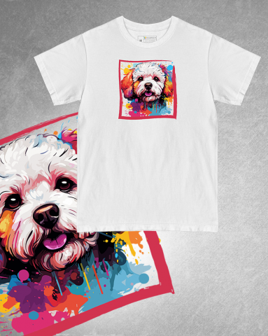 TRICOURI CÂINI "COLOURFUL" - Tricou Bichon Frise