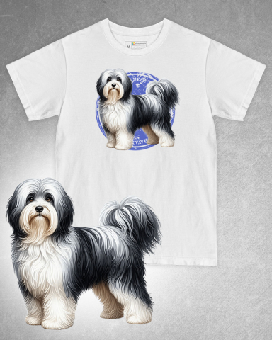 TRICOURI CÂINI - Tricou alb damă. Tricou alb bărbați. Tricou personalizat. Tricou bumbac 100%. Tricou Bichon Havanez/Havanese