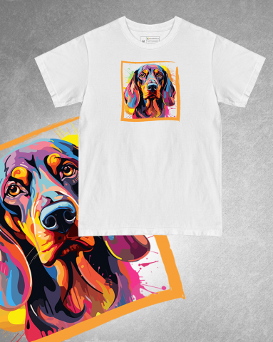 TRICOURI CÂINI "COLOURFUL" - Tricou Black and Tan Coonhound