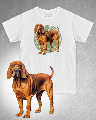 TRICOURI CÂINI - Tricou alb damă. Tricou alb bărbați. Tricou personalizat. Tricou bumbac 100%. Tricou Bloodhound