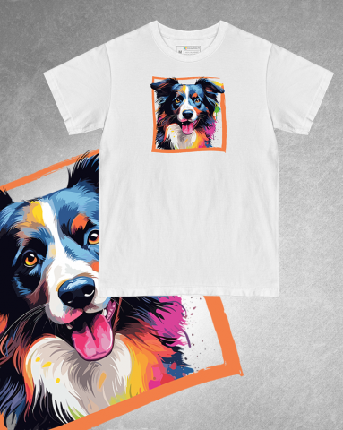 TRICOURI CÂINI "COLOURFUL" - Tricou Border Collie