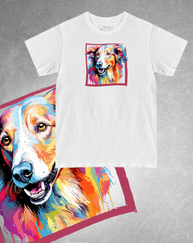TRICOURI CÂINI "COLOURFUL" - Tricou Borzoi