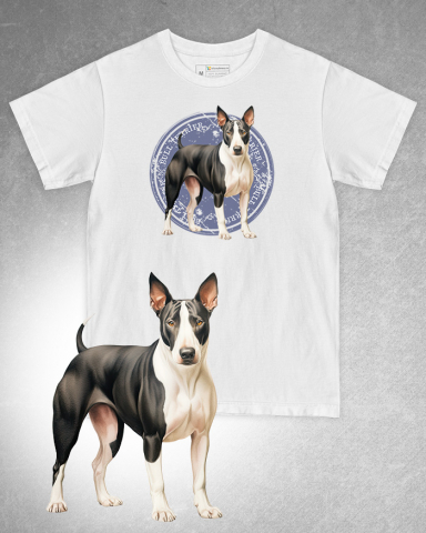 TRICOURI CÂINI - Tricou alb damă. Tricou alb bărbați. Tricou personalizat. Tricou bumbac 100%. Tricou Bull Terrier