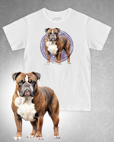 TRICOURI CÂINI - Tricou alb damă. Tricou alb bărbați. Tricou personalizat. Tricou bumbac 100%. Tricou Bulldog
