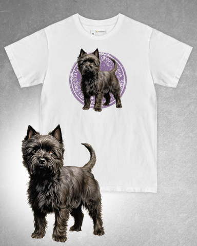TRICOURI CÂINI - Tricou alb damă. Tricou alb bărbați. Tricou personalizat. Tricou bumbac 100%. Tricou Cairn Terrier