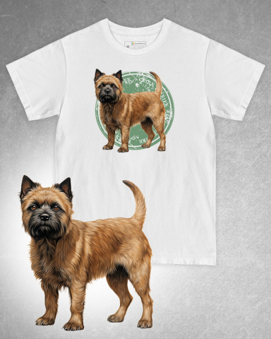 TRICOURI CÂINI - Tricou alb damă. Tricou alb bărbați. Tricou personalizat. Tricou bumbac 100%. Tricou Cairn Terrier