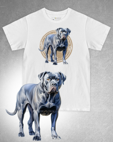 TRICOURI CÂINI - Tricou alb damă. Tricou alb bărbați. Tricou personalizat. Tricou bumbac 100%. Tricou Cane Corso