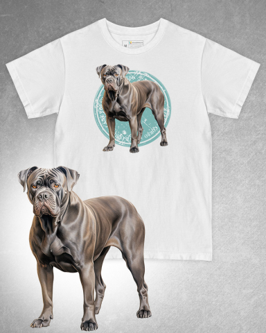 TRICOURI CÂINI - Tricou alb damă. Tricou alb bărbați. Tricou personalizat. Tricou bumbac 100%. Tricou Cane Corso
