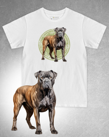 TRICOURI CÂINI - Tricou alb damă. Tricou alb bărbați. Tricou personalizat. Tricou bumbac 100%. Tricou Cane Corso