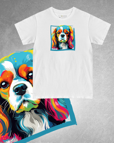 TRICOURI CÂINI "COLOURFUL" - Tricou Cavalier King Charles Spaniel