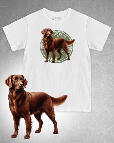 TRICOURI CÂINI - Tricou alb damă. Tricou alb bărbați. Tricou personalizat. Tricou bumbac 100%. Tricou Cheasapeake Bay Retriever