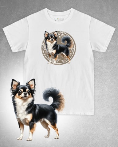 TRICOURI CÂINI - Tricou alb damă. Tricou alb bărbați. Tricou personalizat. Tricou bumbac 100%. Tricou Chiuhuahua