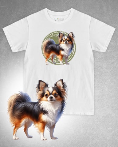 TRICOURI CÂINI - Tricou alb damă. Tricou alb bărbați. Tricou personalizat. Tricou bumbac 100%. Tricou Chiuhuahua