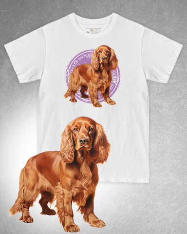 TRICOURI CÂINI - Tricou alb damă. Tricou alb bărbați. Tricou personalizat. Tricou bumbac 100%. Tricou Cocker Spaniel