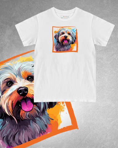 TRICOURI CÂINI "COLOURFUL" - Tricou Dandie Dinmont Terrier