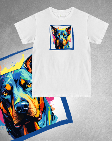 TRICOURI CÂINI "COLOURFUL" - Tricou Doberman Pinscher