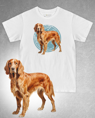 TRICOURI CU CÂINI - Tricou alb damă. Tricou alb bărbați. Tricou personalizat. Tricou bumbac 100%. Tricou English Setter