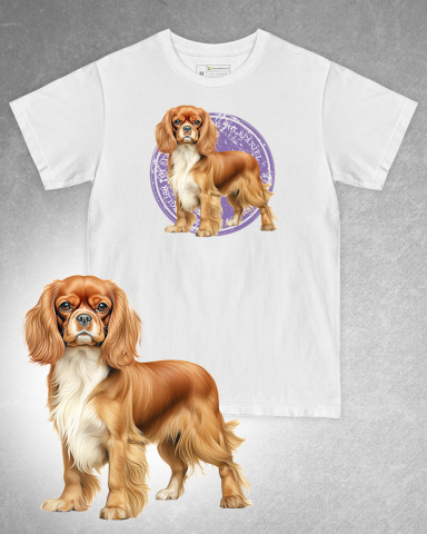 TRICOURI CU CÂINI - Tricou alb damă. Tricou alb bărbați. Tricou personalizat. Tricou bumbac 100%. Tricou English Toy Spaniel