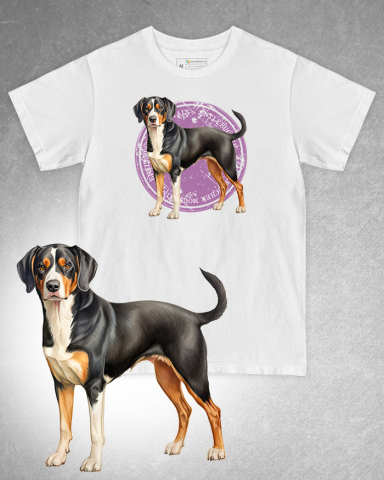 TRICOURI CU CÂINI - Tricou alb damă. Tricou alb bărbați. Tricou personalizat. Tricou bumbac 100%. Tricou Entlebucher Mountain